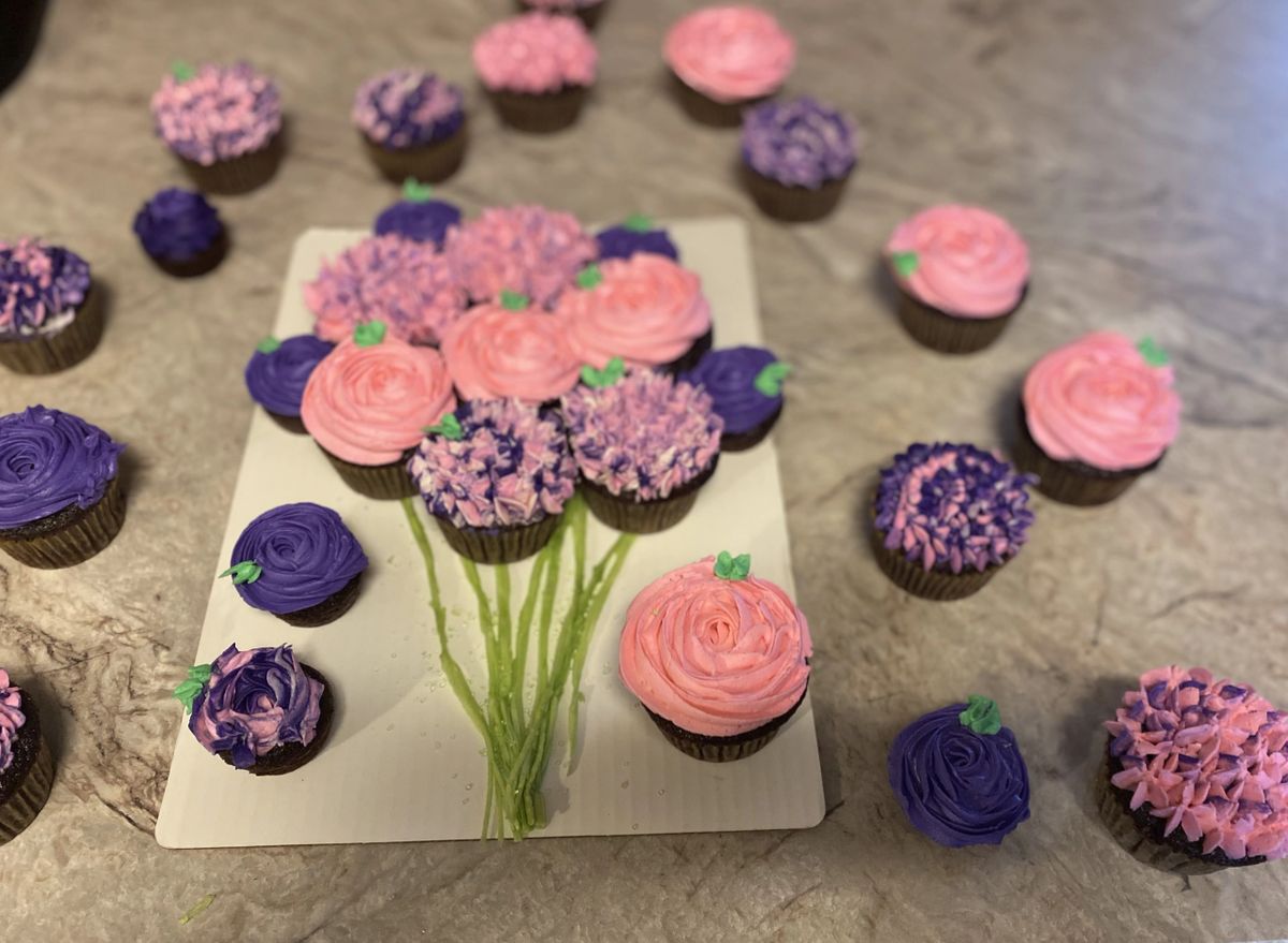 Say it With Flowers cupcake arrangement
